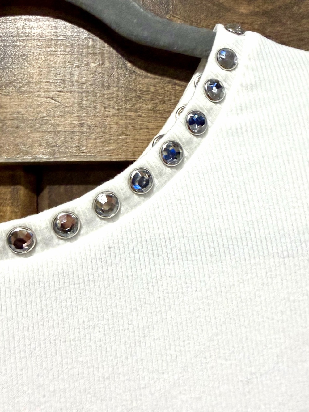 Generation Love White Ribbed Zip Back Rhinestone Top - Picture 6 of 13